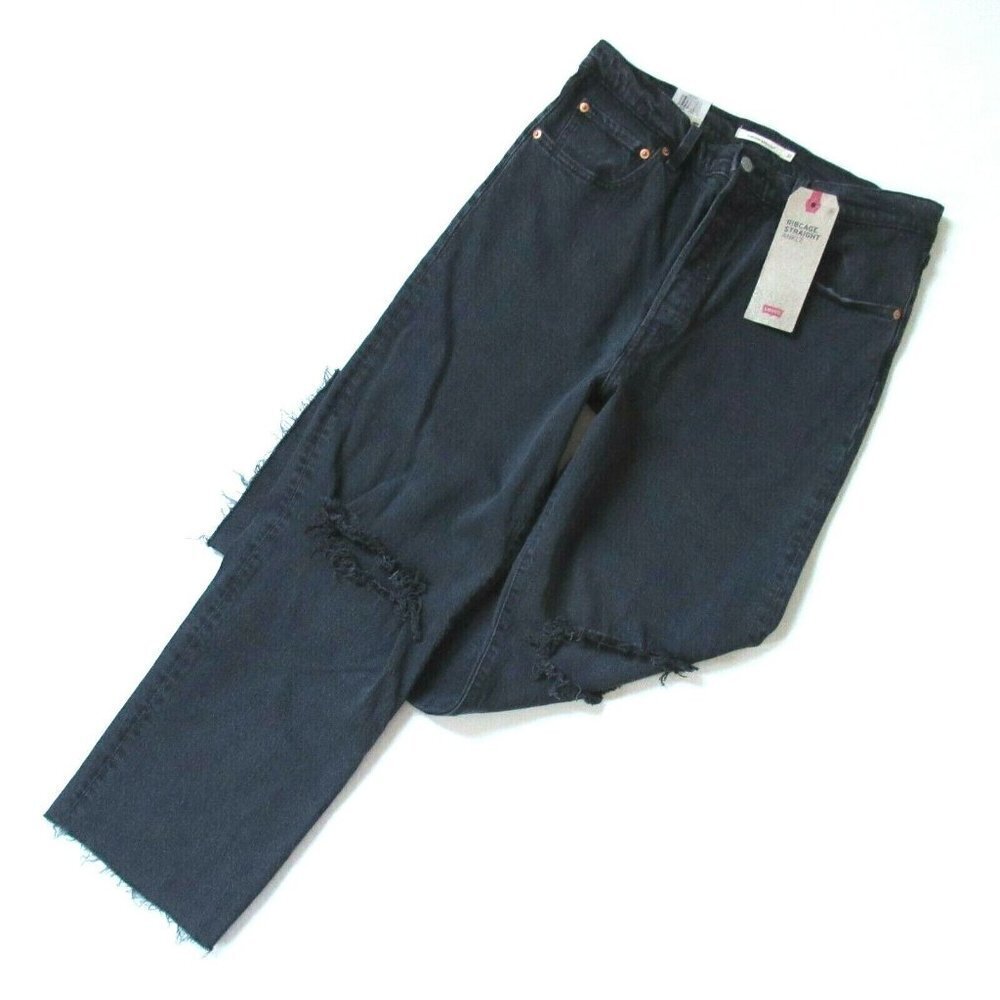 NWT Levi's Ribcage Straight Ankle in Cabo Nights Super High Rise Crop Jeans 31